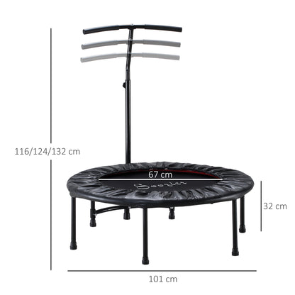 40" Trampoline Rebounder Workout Adjustable Handle Adult Jumper Fitness