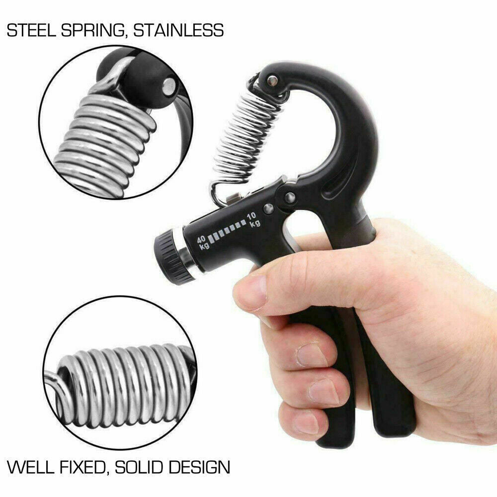 10-60KG Adjustable Hand Grip Strengthener Wrist Forearm Trainer Exerciser