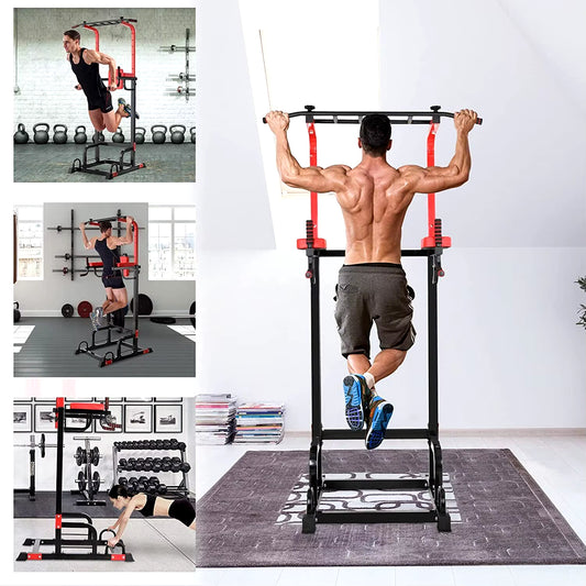 Power Tower Pull up Bar Strength Bodybuilding Standing 200Kg Workout Equipments Ultra-Functional Dip Station Home Fitness