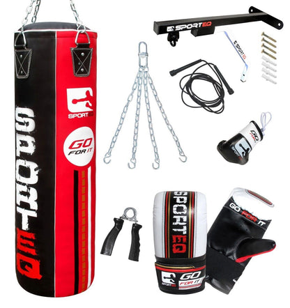 3Ft/4Ft/5Ft Punchbag Heavy Filled, Sporteq Boxing Sets,Gym Quality Pro Bag Combo