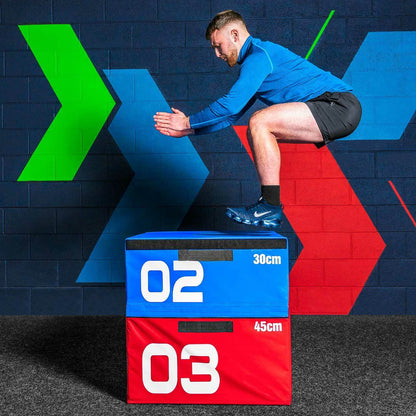 METIS Soft Foam Plyometric Jump Box Sets [5 Options] | STACKABLE GYM PLYO BOX