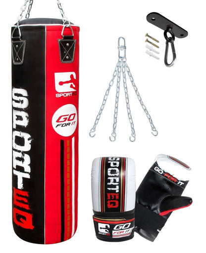 3Ft/4Ft/5Ft Punchbag Heavy Filled, Sporteq Boxing Sets,Gym Quality Pro Bag Combo