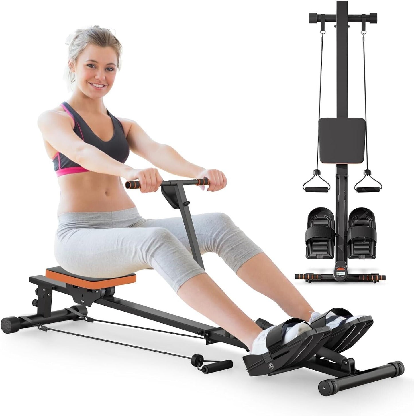 16 Level Magnetic Fitness Rowing Machine Cardio Fitness Workout and Gym Training