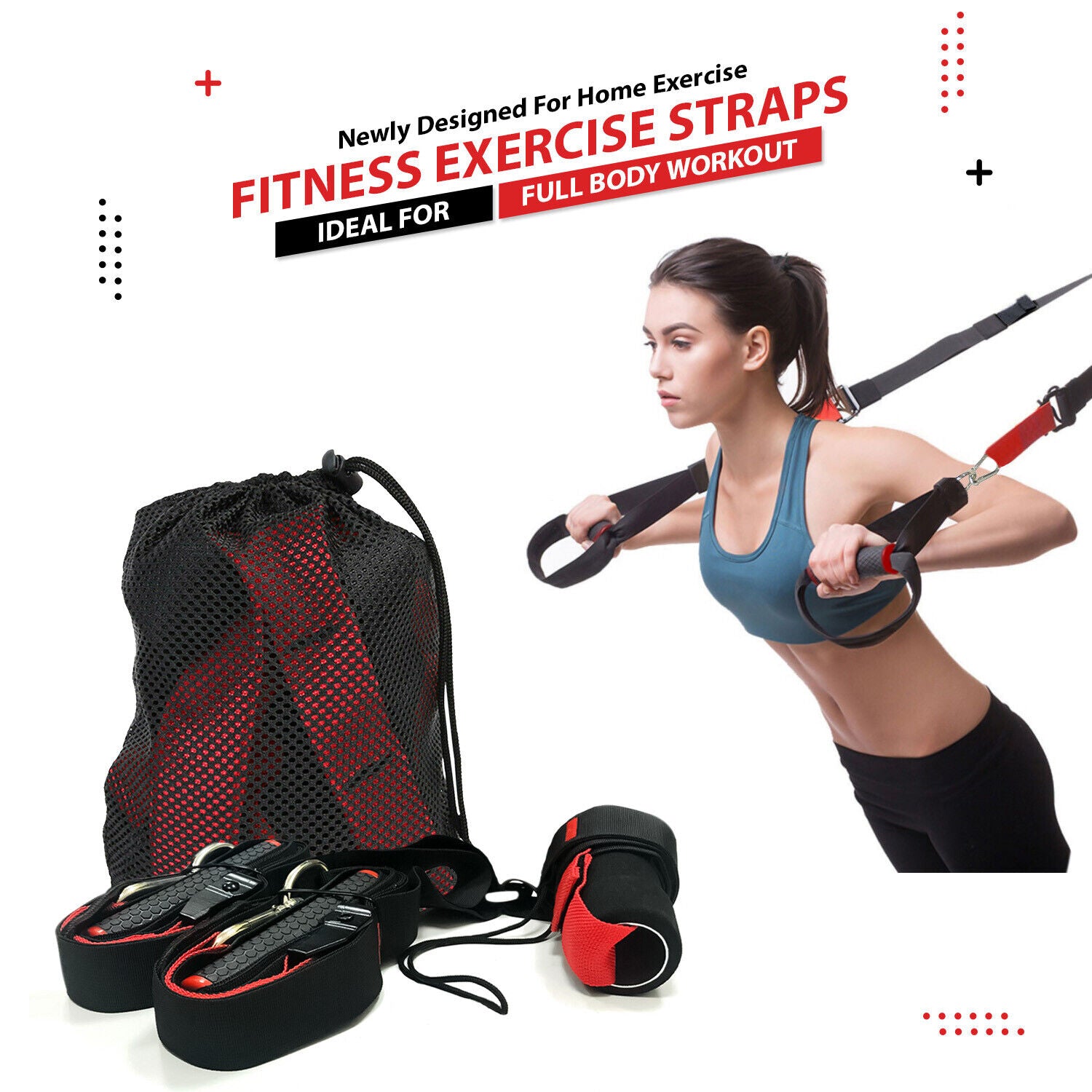 Fitness Exercise Suspension Strap Home Gym Sports Total Body Workout Training