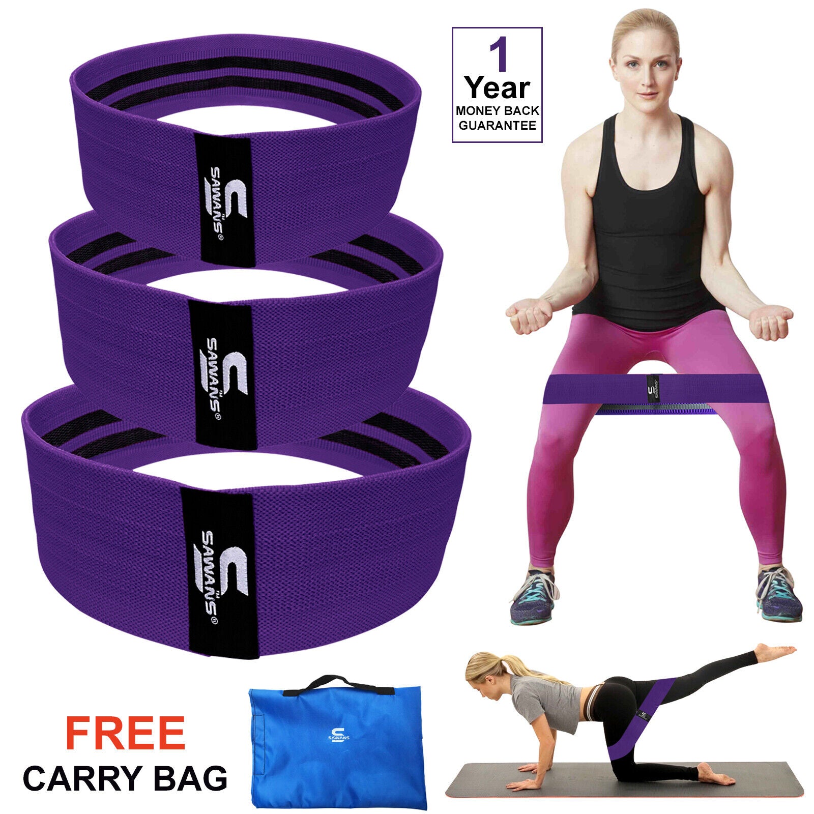 Resistance Bands Ladies Fabric Booty Bands Hip Circle Legs Glutes Squat Exercise