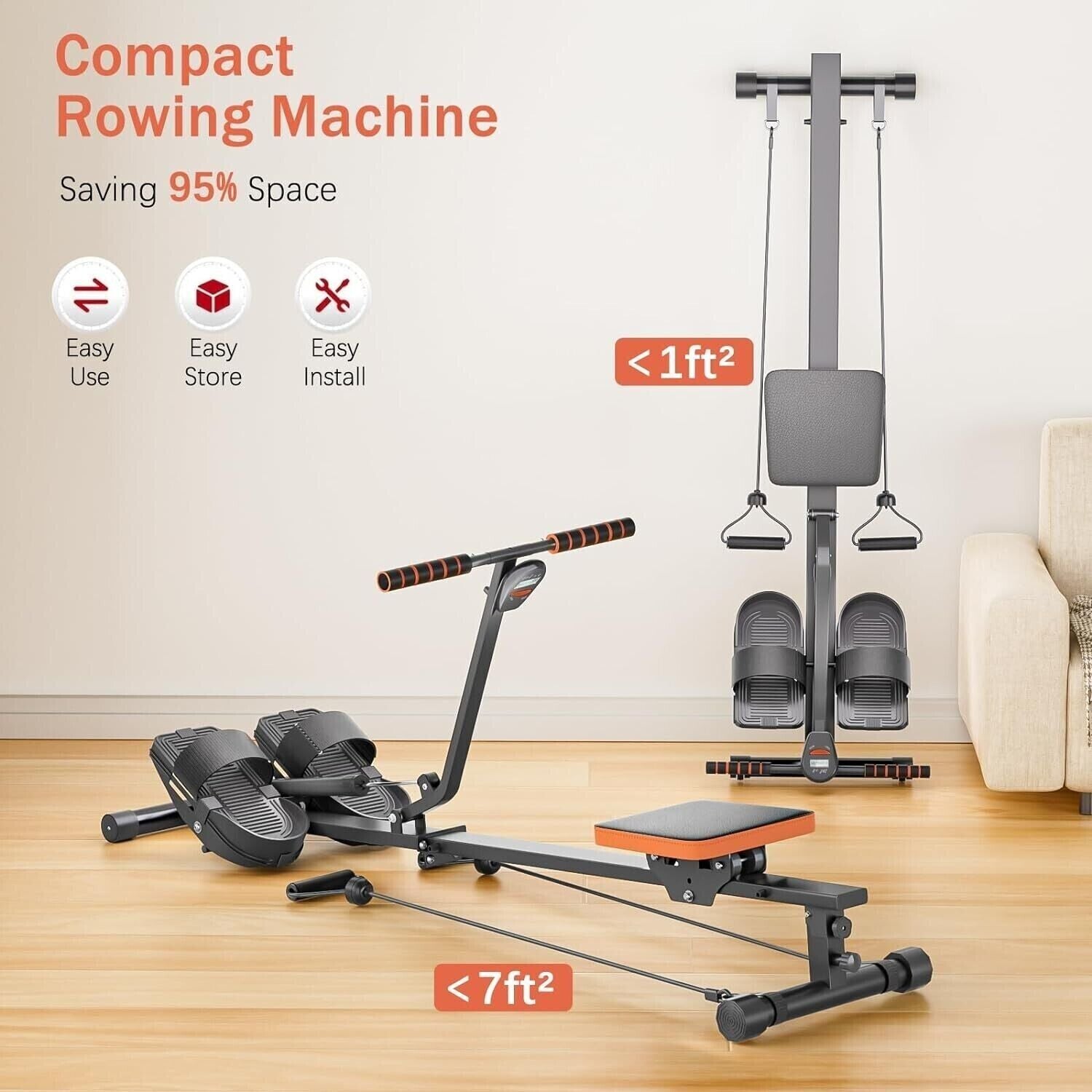 16 Level Magnetic Fitness Rowing Machine Cardio Fitness Workout and Gym Training