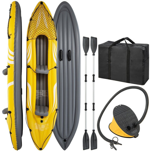 Inflatable Kayak 2-Person Portable Tandem Kayak Set Removable Seats W/ Foot Pump