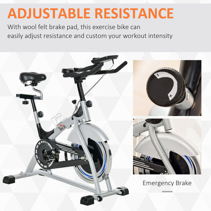 HOMCOM Cycling Exercise Bike LCD Monitor 15KG Flywheel Adjustable Seat & Handle