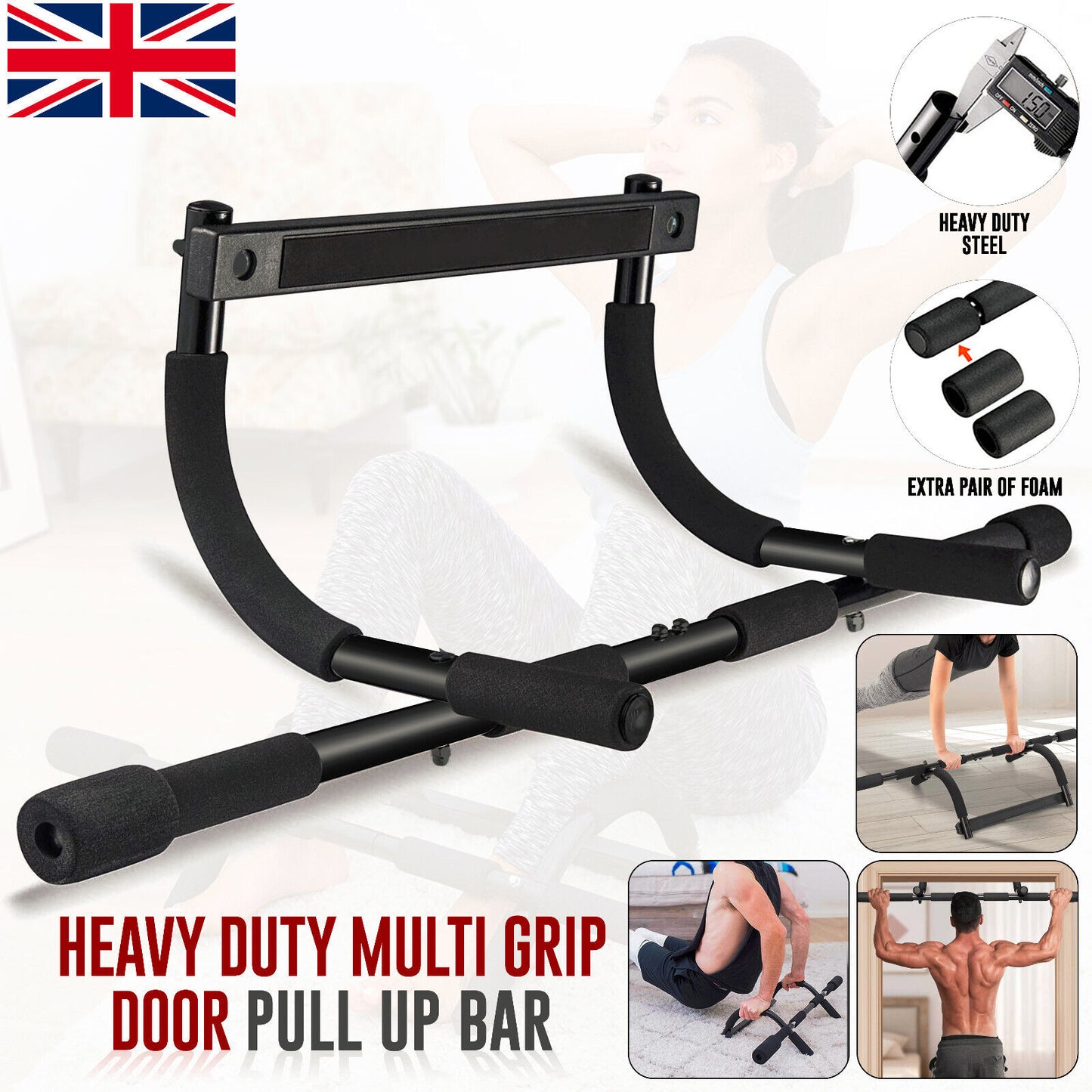 Doorway Pull up Bar Chinup Abdo Dip Station Situp Home Exercise Fitness Workout