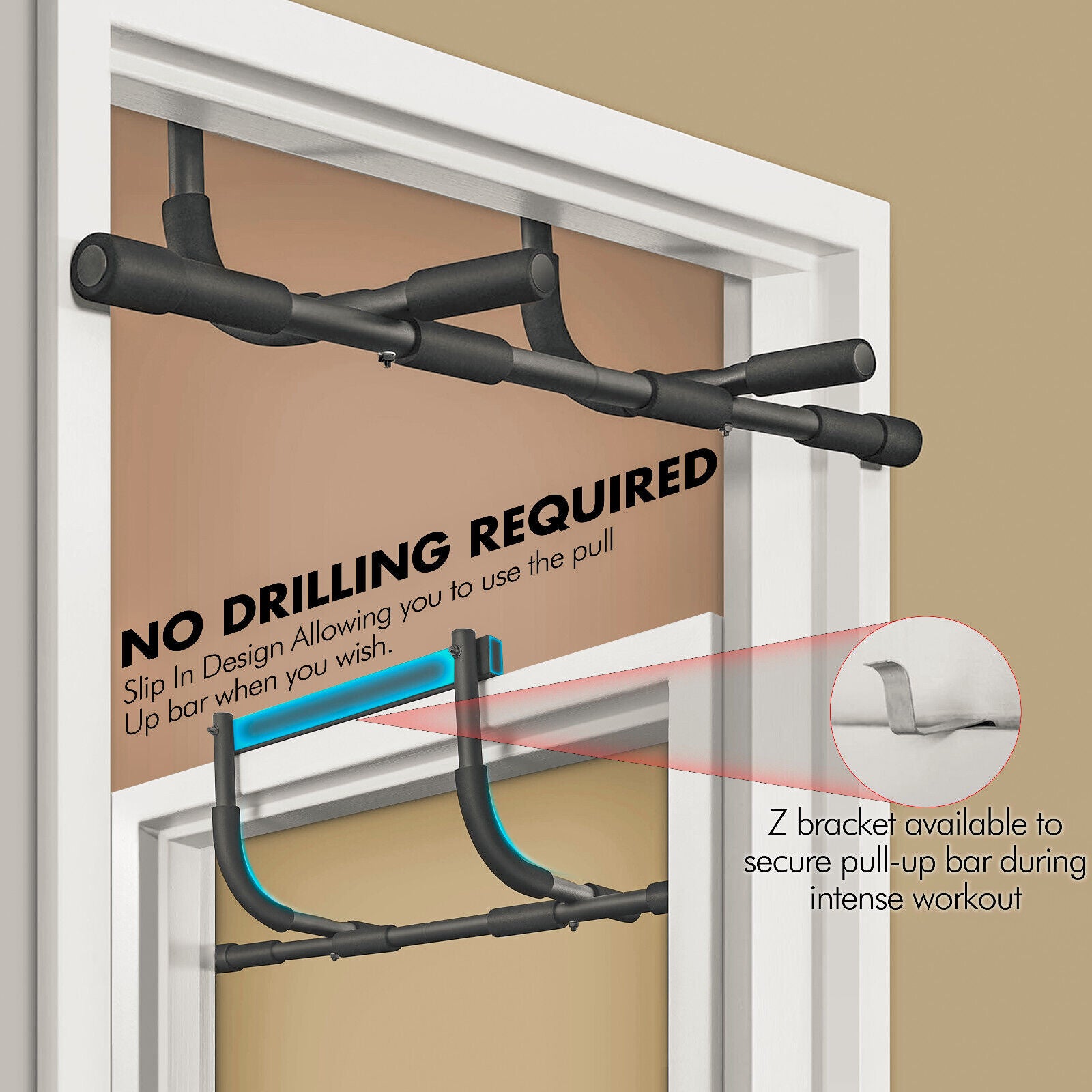 Doorway Pull up Bar Chinup Abdo Dip Station Situp Home Exercise Fitness Workout