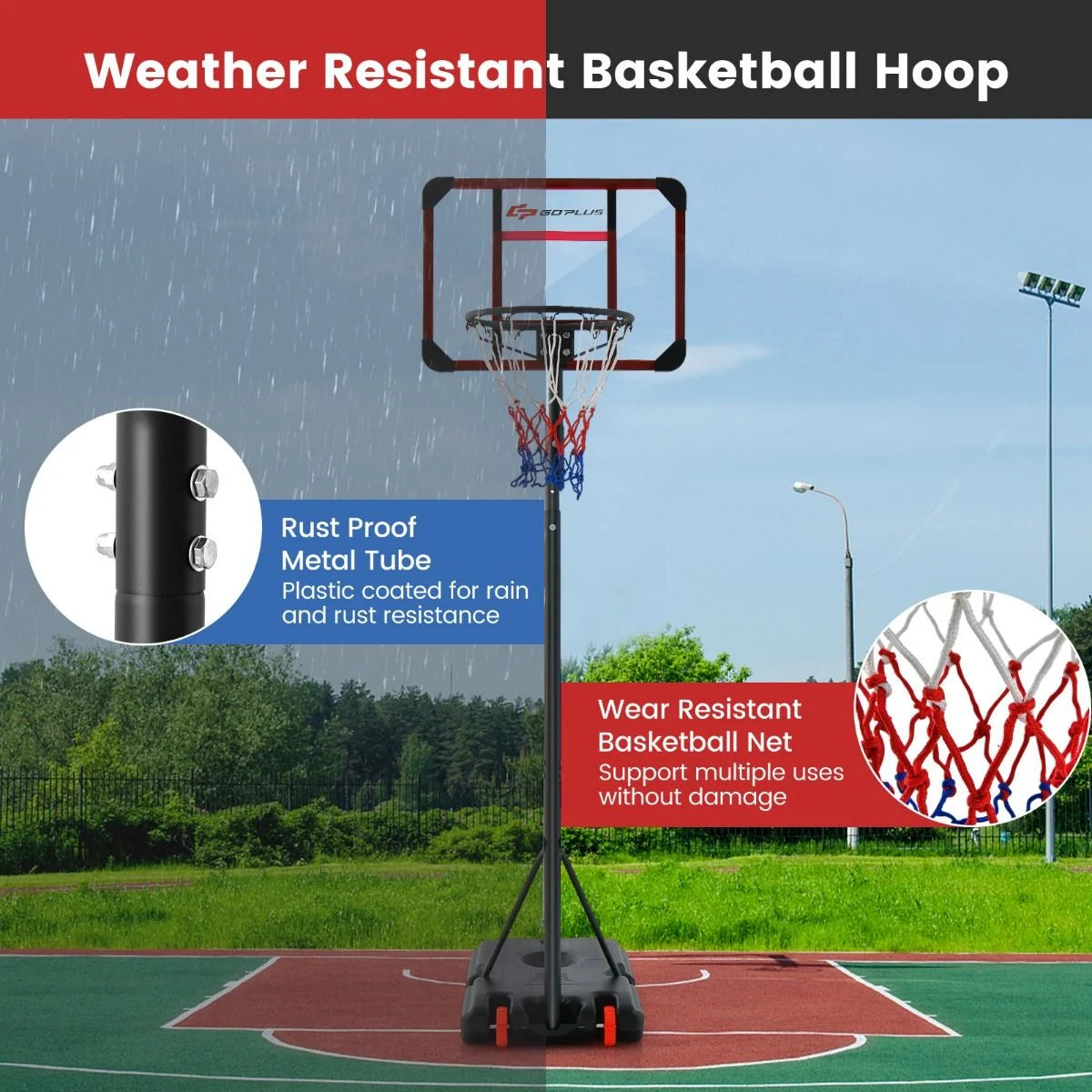 Basketball Hoop and Goal Set with Wheel for Basketball Gym