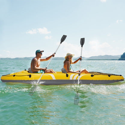 Inflatable Kayak 2-Person Portable Tandem Kayak Set Removable Seats W/ Foot Pump