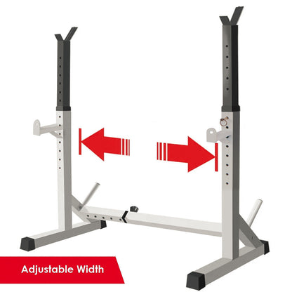 Adjustable Barbell Rack Squat Stand Pair Weight Lifting Bench Press Home Gym UK