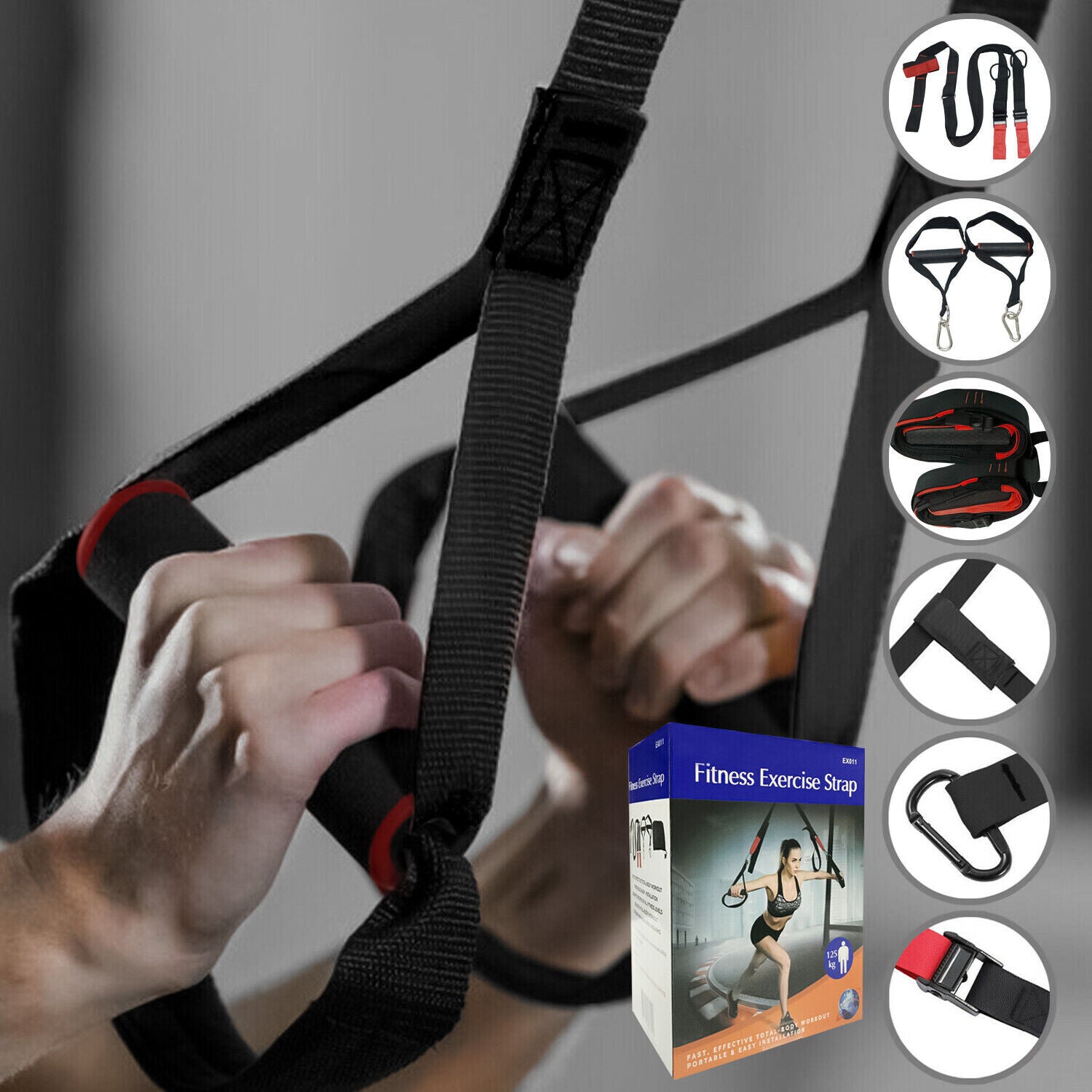 Fitness Exercise Suspension Strap Home Gym Sports Total Body Workout Training