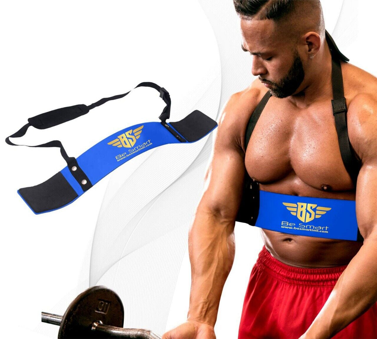 Arm Blaster Biceps Isolator Gym Bar Curl Support Triceps Muscle Builder Training