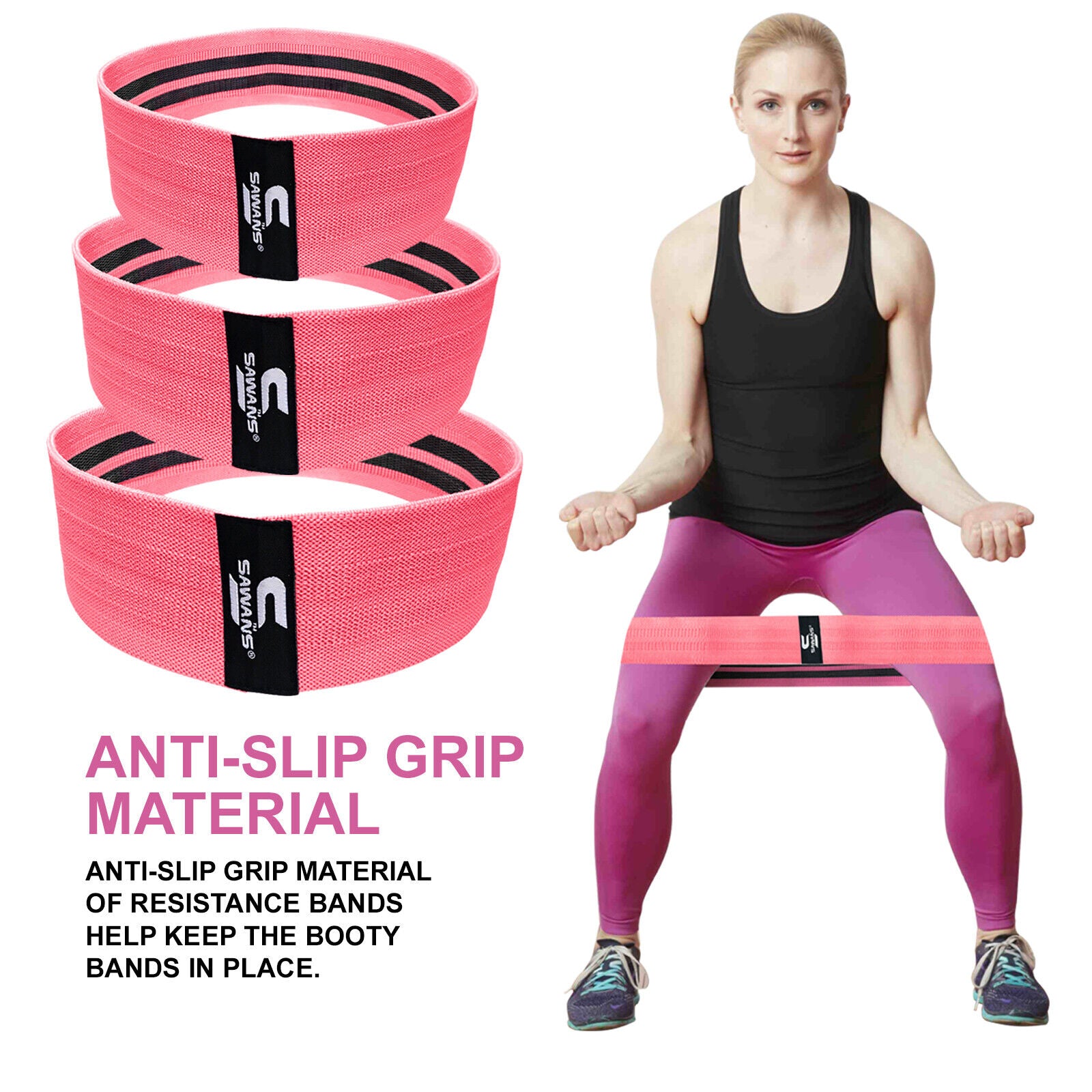 Resistance Bands Ladies Fabric Booty Bands Hip Circle Legs Glutes Squat Exercise