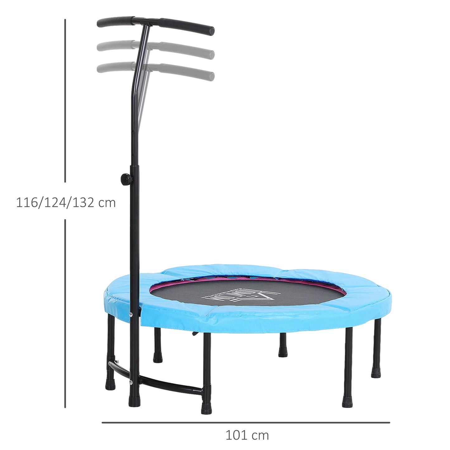 40" Trampoline Rebounder Workout Adjustable Handle Adult Jumper Fitness