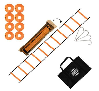 ND Speed Agility Training Football Exercise Ladder Kit Drill Cones Pegs Orange