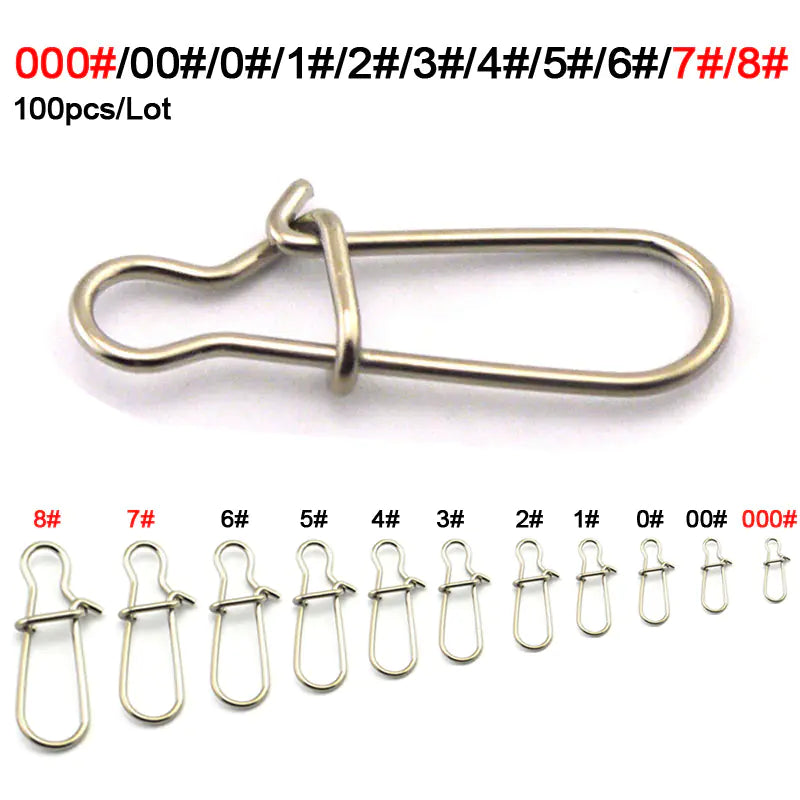 Minglun Fishing Tackle 100pcs Lure Snap Connectors